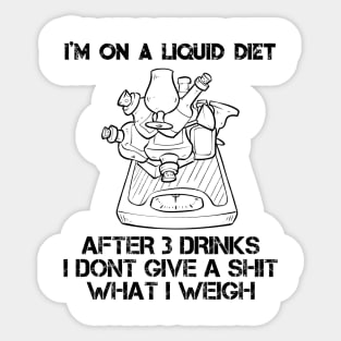 Funny Liquid Diet Weightloss Drinking Gym Workout Fitness Sticker